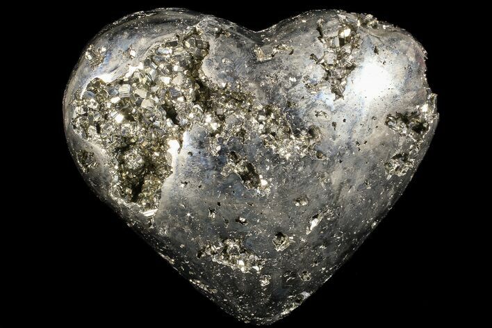 Polished Pyrite Heart - Peru #66492